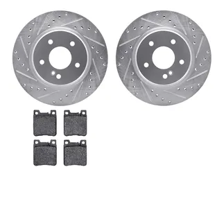 R1 Concepts WGYN1-63015 eLINE Rotor - Drilled & Slotted - Silver W/ Semi-Met Pads